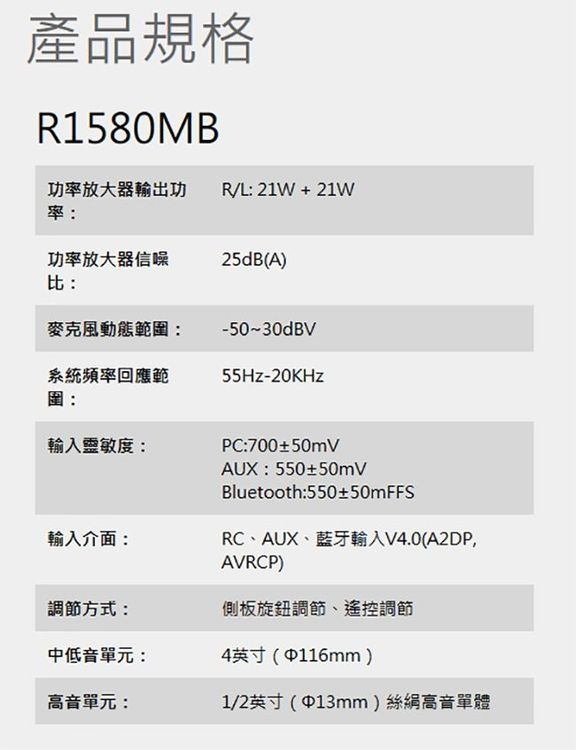 No. 8 - 2.0聲道二件式雙麥克風輸入喇叭R1580MB - 2